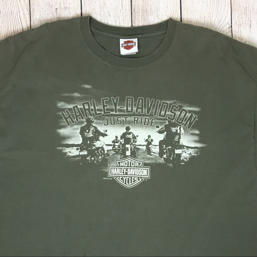Harley Davidson T-shirt Olive Green Sz 2XL